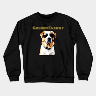 Retro Golden Energy-Golden Retriever in Sunglasses Crewneck Sweatshirt